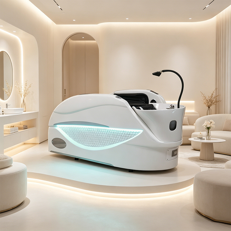 Luxury Enclosed Shampoo Bed, LED & Massage _ X1020-6