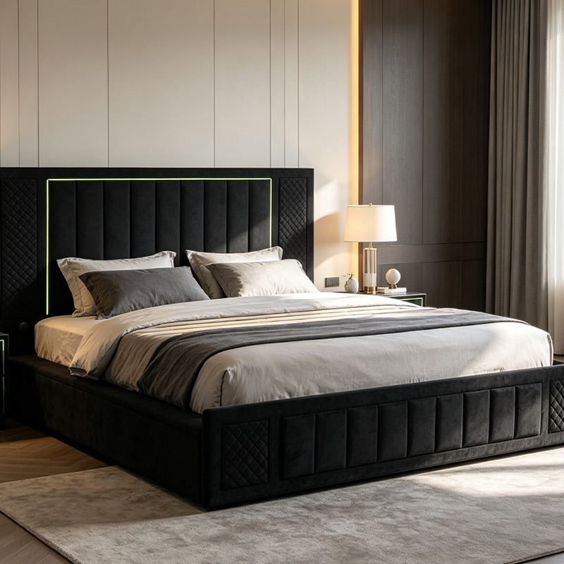 Smart Luxury Bed, LED Lighting & Hydraulic Storage _ R1860