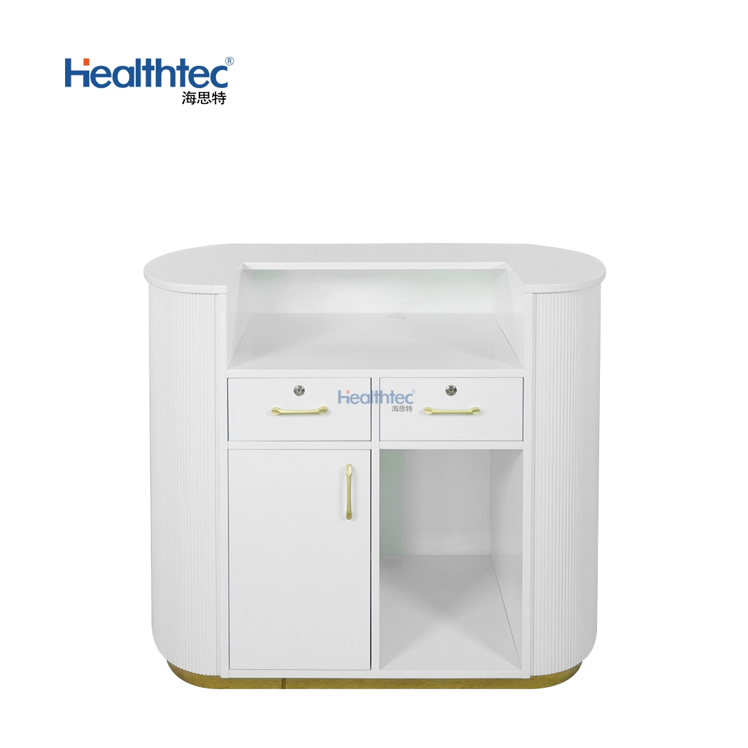 Reception Table – semi-circular glossy relief front | RT-07